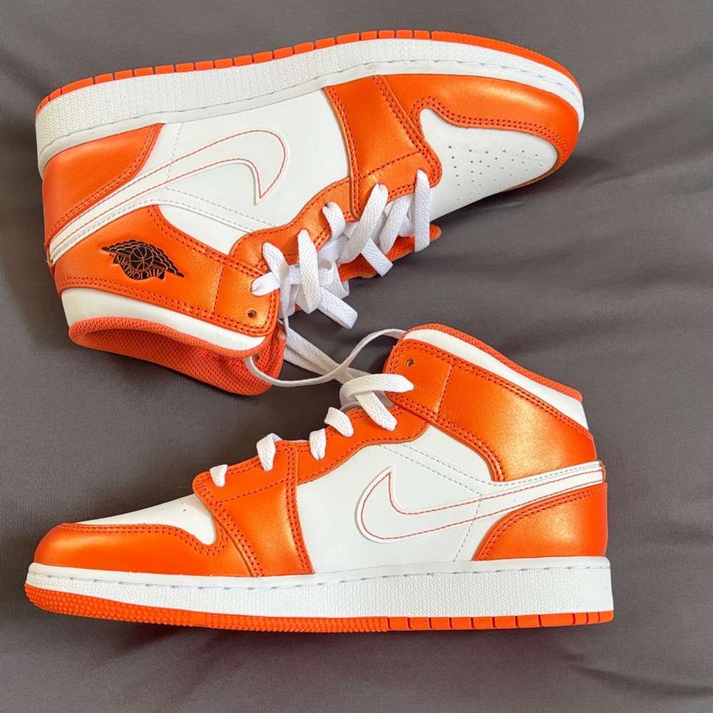 Nike Bright Orange and White High-Tops - Picture 2 of 4
